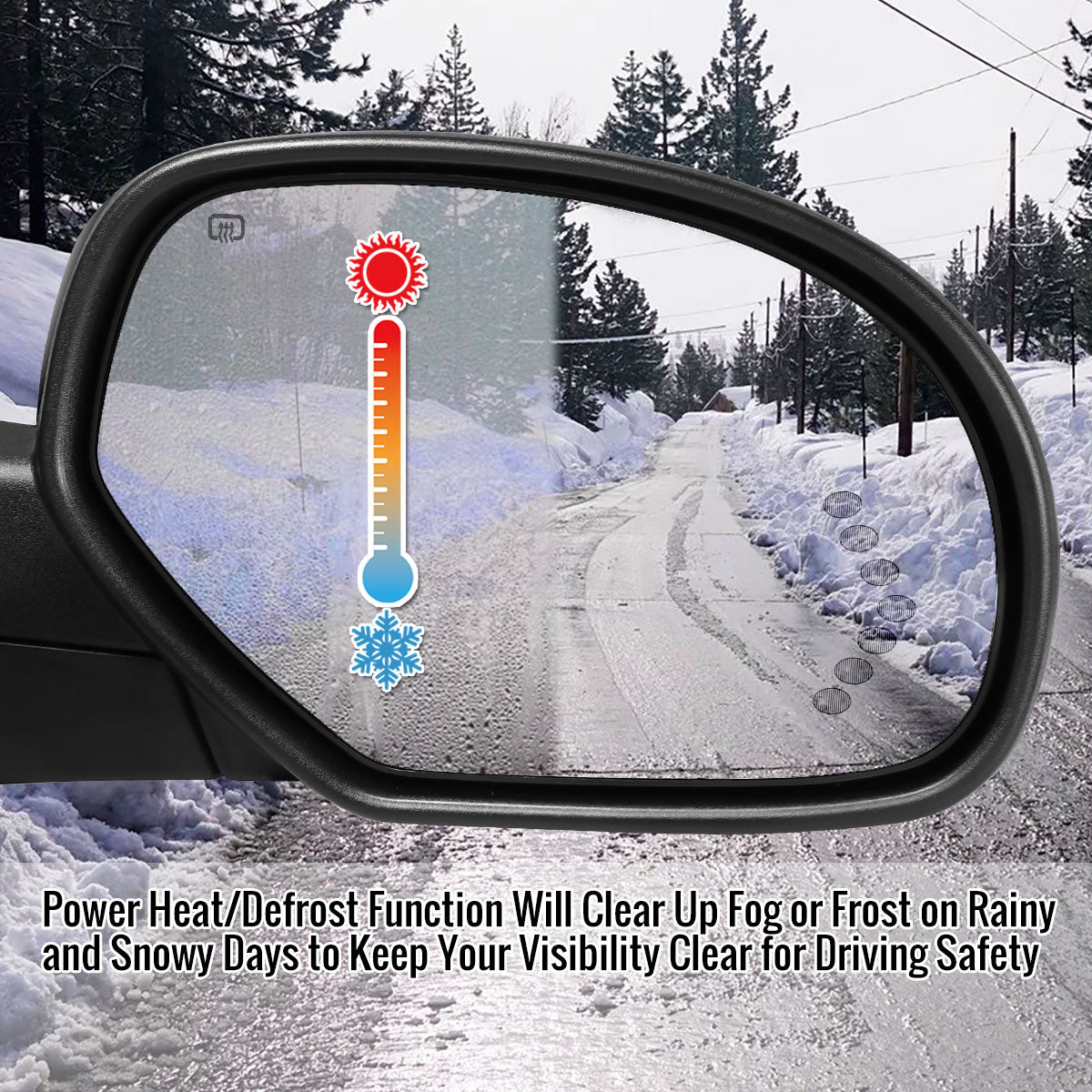 2007-2013 Chevrolet Silverado/GMC Sierra Chrome Power Adjustable & Heated Side Mirror w/ LED Turn Arrow Signal & Puddle Light - Passenger Side Only