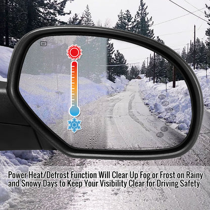 2007-2013 Chevrolet Silverado/GMC Sierra Chrome Power Adjustable & Heated Side Mirror w/ LED Turn Arrow Signal & Puddle Light - Passenger Side Only