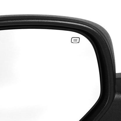 2007-2013 Chevrolet Silverado/GMC Sierra Matte Black Power Adjustable & Heated Side Mirror w/ LED Turn Arrow Signal & Puddle Light - Driver Side Only