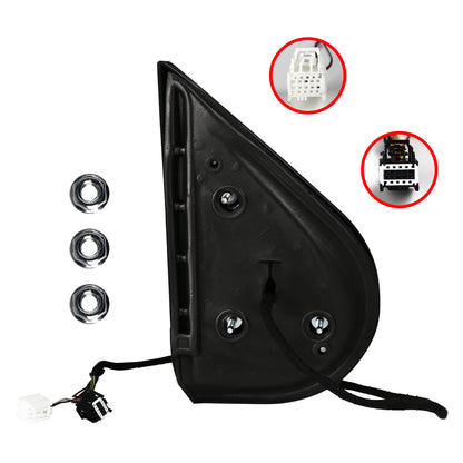 2007-2013 Chevrolet Silverado/GMC Sierra Matte Black Power Adjustable & Heated Side Mirror w/ LED Turn Arrow Signal & Puddle Light - Driver Side Only