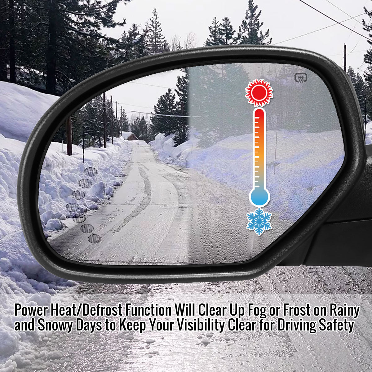2007-2013 Chevrolet Silverado/GMC Sierra Matte Black Power Adjustable & Heated Side Mirror w/ LED Turn Arrow Signal & Puddle Light - Driver Side Only
