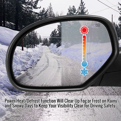 2007-2013 Chevrolet Silverado/GMC Sierra Matte Black Power Adjustable & Heated Side Mirror w/ LED Turn Arrow Signal & Puddle Light - Driver Side Only