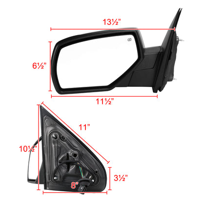 2014-2018 Chevrolet Silverado/GMC Sierra Glossy Black Power Adjustable & Heated Side Mirror w/ LED Puddle Light - Driver Side Only