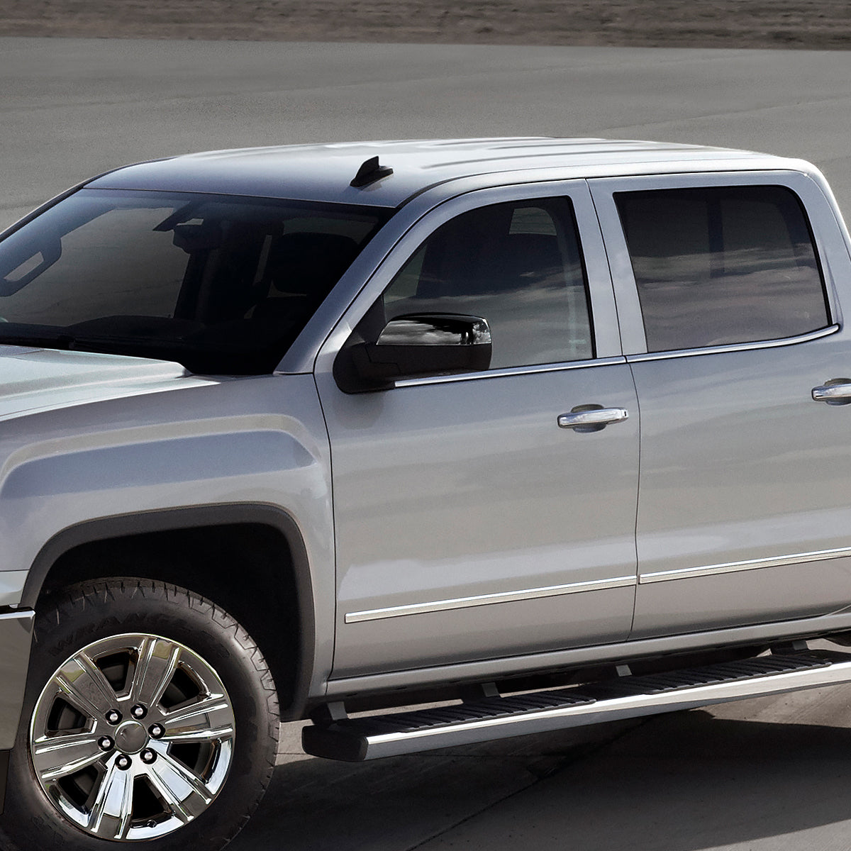 2014-2018 Chevrolet Silverado/GMC Sierra Glossy Black Power Adjustable & Heated Side Mirror w/ LED Puddle Light - Driver Side Only