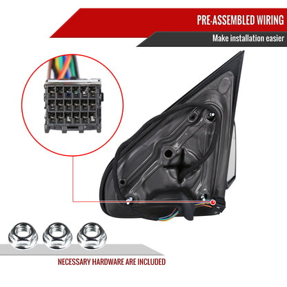 2014-2018 Chevrolet Silverado/GMC Sierra Chrome Power Adjustable, Auto-Fold, & Heated Side Mirror w/ LED Turn Signal & Puddle Light - Passenger Side Only