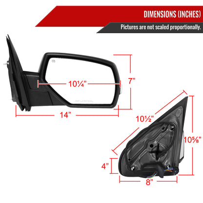 2014-2018 Chevrolet Silverado/GMC Sierra Chrome Power Adjustable, Auto-Fold, & Heated Side Mirror w/ LED Turn Signal & Puddle Light - Passenger Side Only