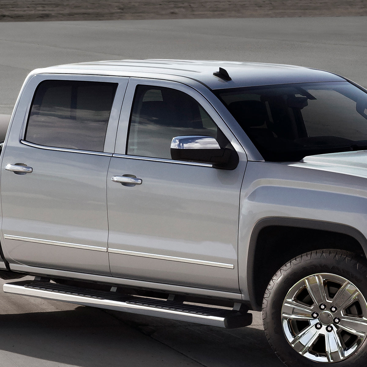 2014-2018 Chevrolet Silverado/GMC Sierra Chrome Power Adjustable & Heated Side Mirror w/ LED Puddle Light - Passenger Side Only