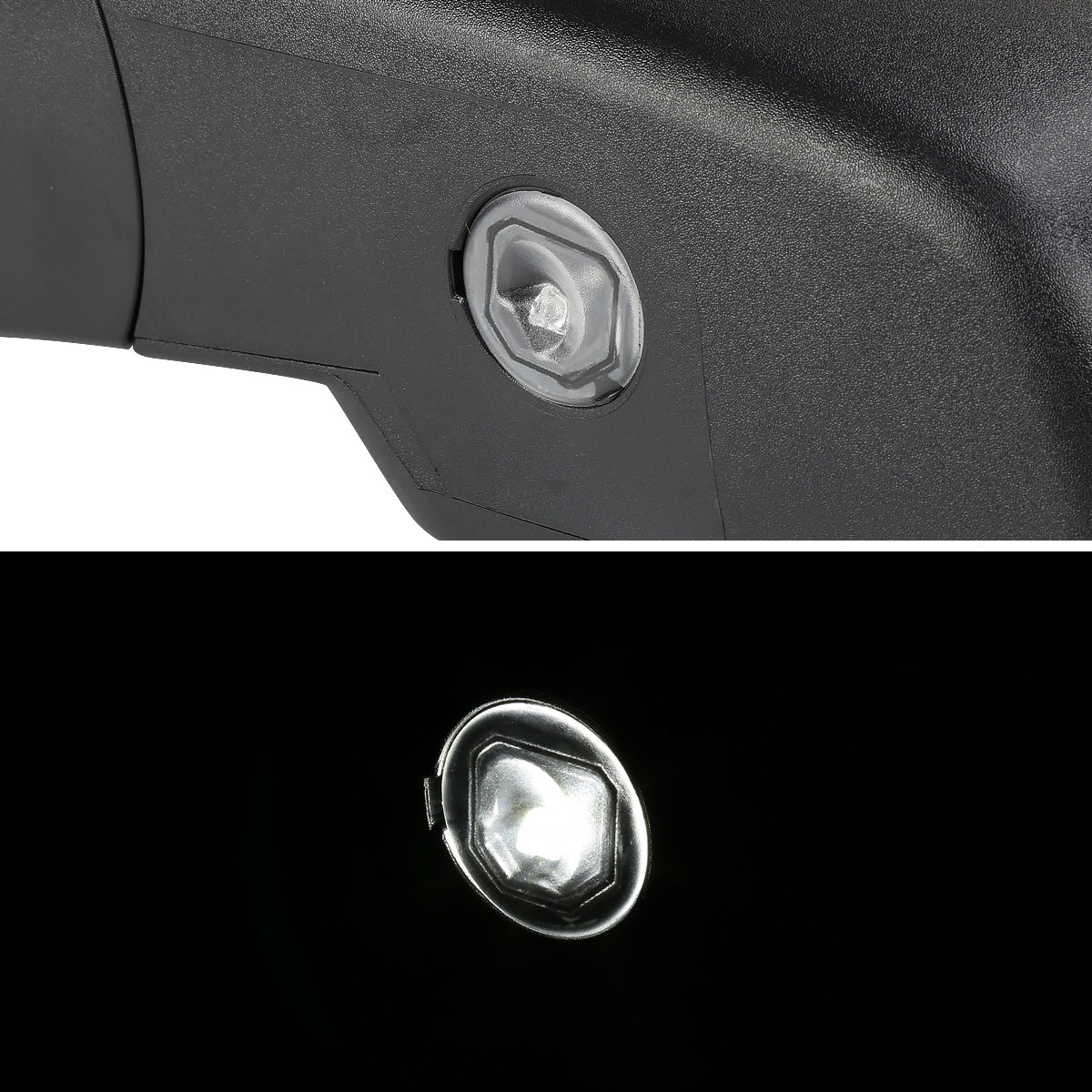 2014-2018 Chevrolet Silverado/GMC Sierra Matte Black Power Adjustable, Heated Side Mirror w/ LED Puddle Light - Driver Side Only