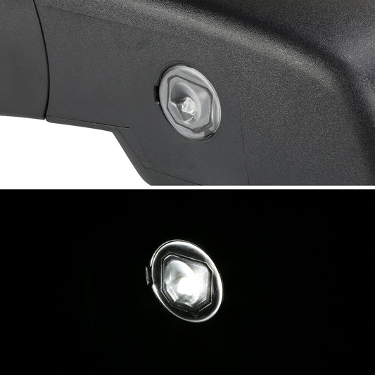 2014-2018 Chevrolet Silverado/GMC Sierra Matte Black Power Adjustable, Heated Side Mirror w/ LED Puddle Light - Driver Side Only