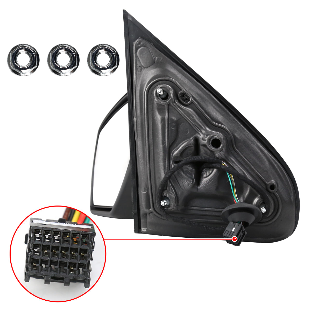 2014-2018 Chevrolet Silverado/GMC Sierra Matte Black Power Adjustable, Heated Side Mirror w/ LED Puddle Light - Driver Side Only