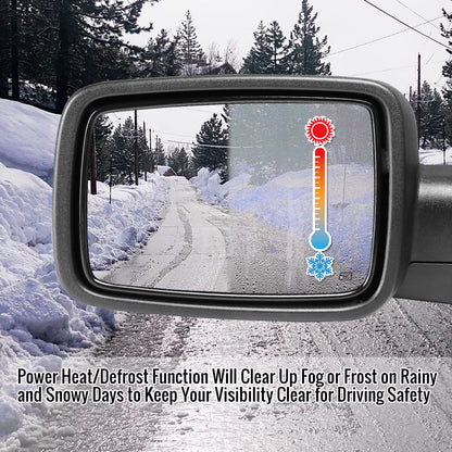 2014-2018 Chevrolet Silverado/GMC Sierra Matte Black Power Adjustable, Heated Side Mirror w/ LED Puddle Light - Driver Side Only