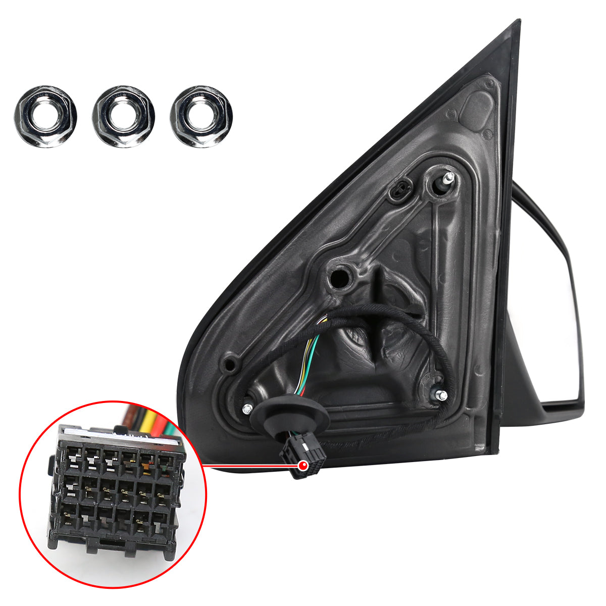 2014-2018 Chevrolet Silverado/GMC Sierra Matte Black Power Adjustable, Heated Side Mirror w/ LED Puddle Light - Passenger Side Only