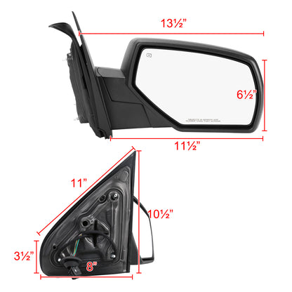 2014-2018 Chevrolet Silverado/GMC Sierra Matte Black Power Adjustable, Heated Side Mirror w/ LED Puddle Light - Passenger Side Only
