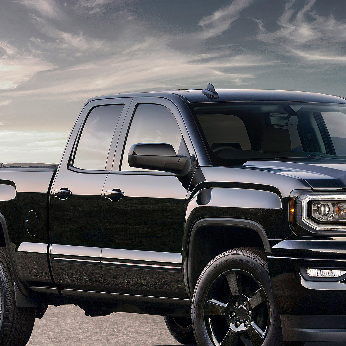 2014-2018 Chevrolet Silverado/GMC Sierra Matte Black Power Adjustable, Heated Side Mirror w/ LED Puddle Light - Passenger Side Only