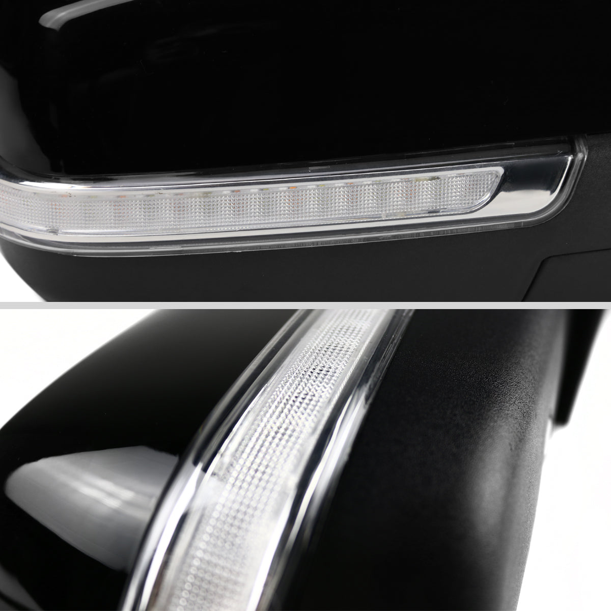 2014-2018 Chevrolet Silverado/GMC Sierra Manual Fold Power Adjustable Heated LED Turn Signal Glossy Black Side Mirror (Passenger Side only)