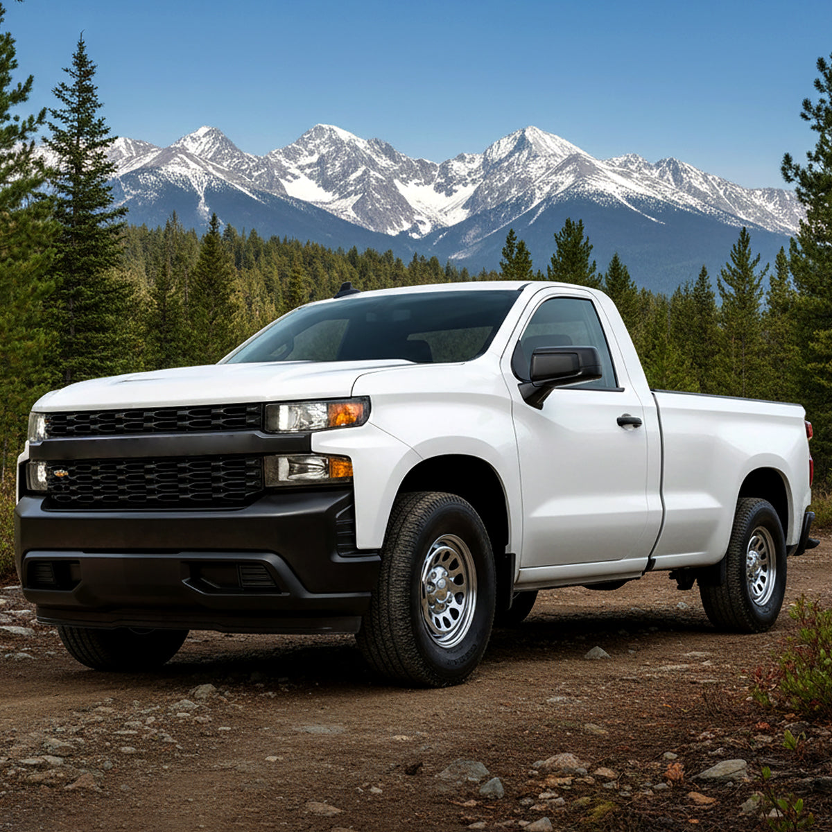2019-2026 Chevrolet Silverado 1500 Black Power Adjustable, Manual Fold & Heated Side Mirror - Driver Side Only