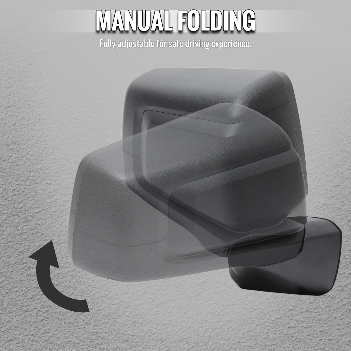 2019-2026 Chevrolet Silverado 1500 Black Power Adjustable, Manual Fold & Heated Side Mirror w/ t Temperature Sensor - Passenger Side Only