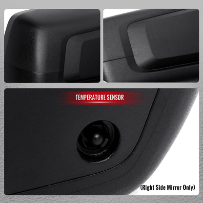 2019-2026 Chevrolet Silverado 1500 Black Power Adjustable, Manual Fold & Heated Side Mirror w/ t Temperature Sensor - Passenger Side Only