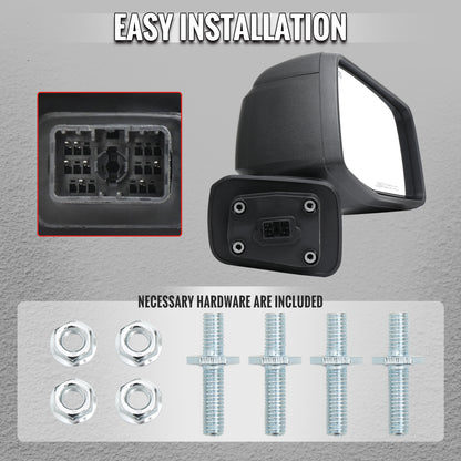 2019-2026 Chevrolet Silverado 1500 Black Power Adjustable, Manual Fold & Heated Side Mirror w/ t Temperature Sensor - Passenger Side Only