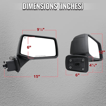 2019-2026 Chevrolet Silverado 1500 Black Power Adjustable, Manual Fold & Heated Side Mirror w/ t Temperature Sensor - Passenger Side Only