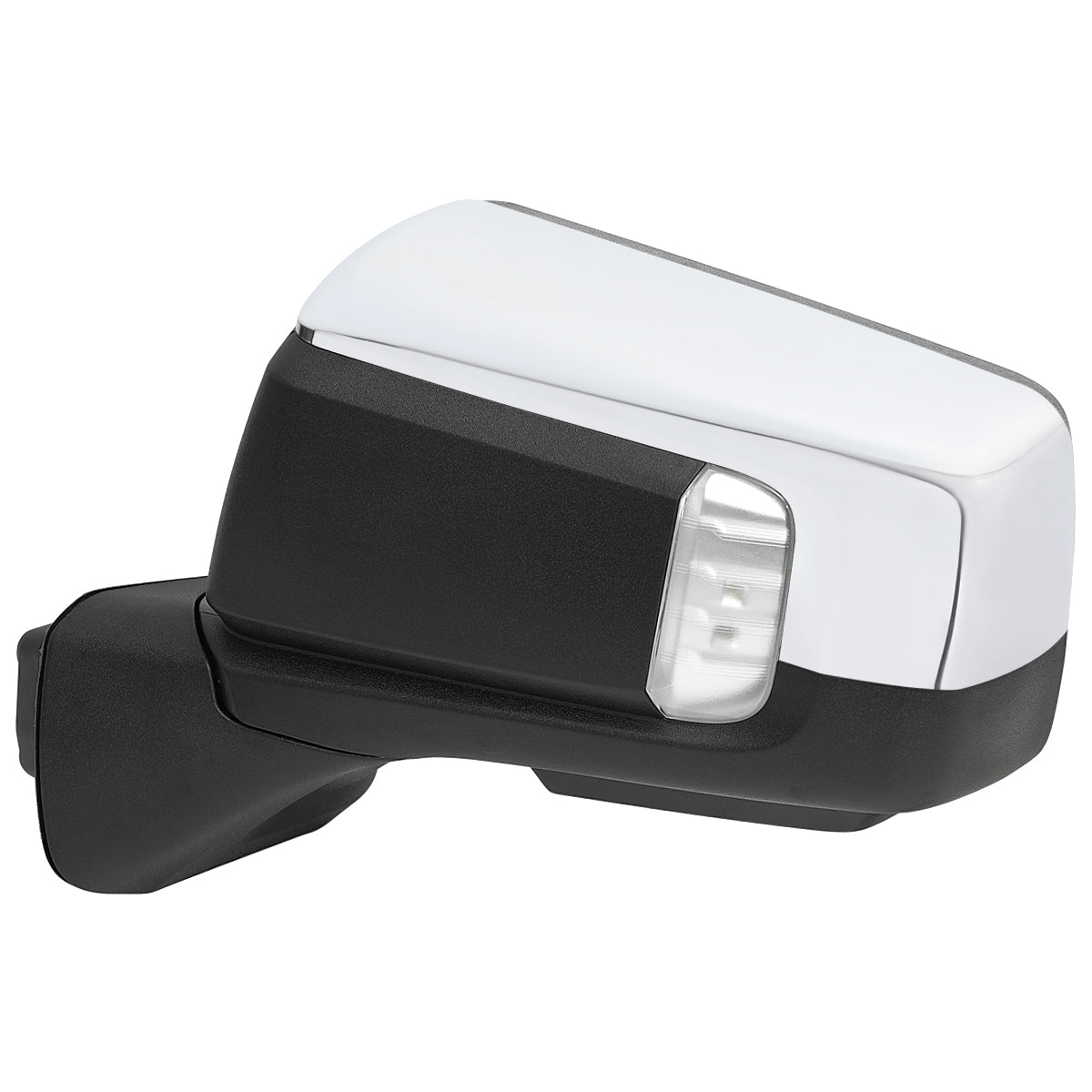 2019-2026 Chevrolet Silverado 1500 Chrome Power Adjustable, Manual Fold, BSD & Heated Side Mirror w/ LED Puddle and Turn Signal Light - Driver Side Only