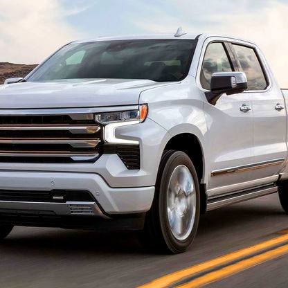2019-2026 Chevrolet Silverado 1500 Chrome Power Adjustable, Auto-Fold, BSD & Heated Side Mirror w/ LED Puddle and Turn Signal Light - Driver Side Only