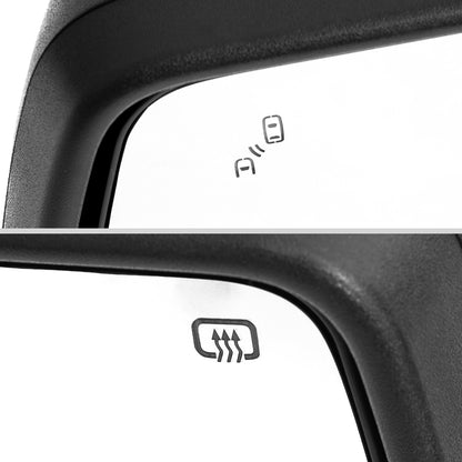 2019-2026 Chevrolet Silverado 1500 Black Power Adjustable, Manual Fold, BSD & Heated Side Mirror w/ LED Puddle and Auxiliary Light - Driver Side Only