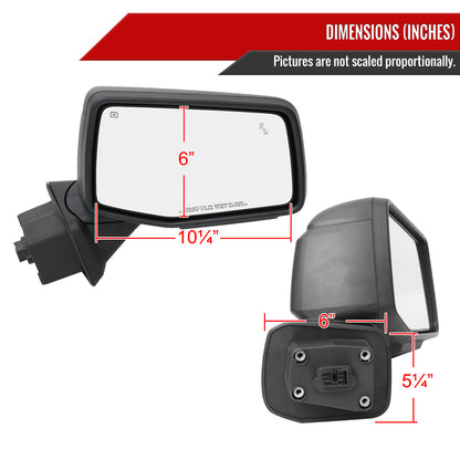 2019-2026 Chevrolet Silverado 1500 Black Power Adjustable, Auto-Fold, BSD & Heated Side Mirror w/ LED Puddle and Auxiliary Light - Passenger Side Only