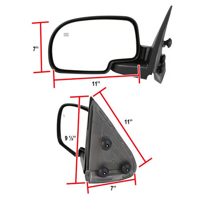 1999-2002 Chevrolet Silverado/Tahoe/Suburban GMC Sierra/Yukon Black Power Adjustable & Heated Side Mirror - Driver Side Only