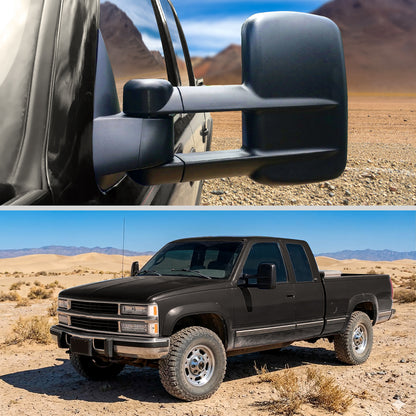 1988-2002 Chevrolet C/K C3500/Tahoe GMC Yukon/Suburban Manual Adjustable & Extendable Towing Mirrors