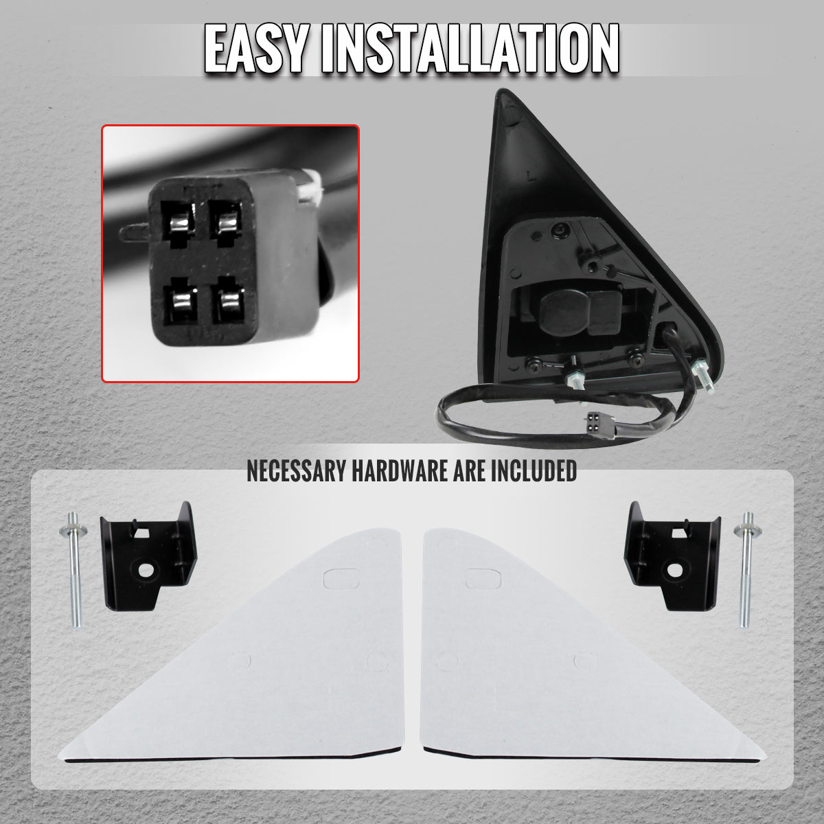 1988-1998 Chevrolet C/K 1500 / Tahoe / GMC Yukon / Suburban Black Power Adjustable Manual Extendable Towing Mirrors