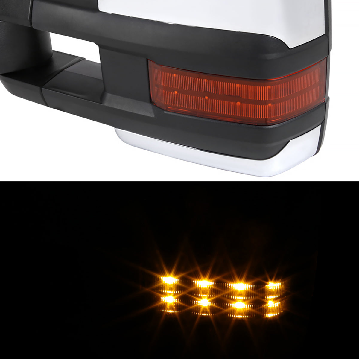 1988-2000 Chevrolet C/K Tahoe GMC Yukon/Suburban Power Adjustable, Heated, & Manual Extendable Towing mirrors w/ LED Amber Turn Signal & Clearance Lights