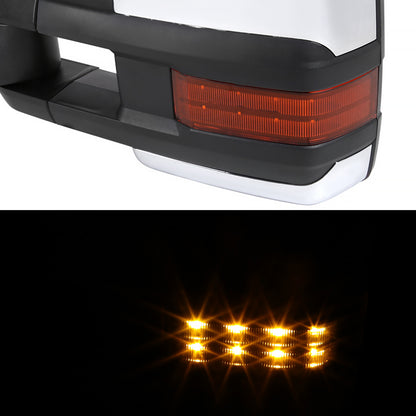 1988-2000 Chevrolet C/K Tahoe GMC Yukon/Suburban Power Adjustable, Heated, & Manual Extendable Towing mirrors w/ LED Amber Turn Signal & Clearance Lights