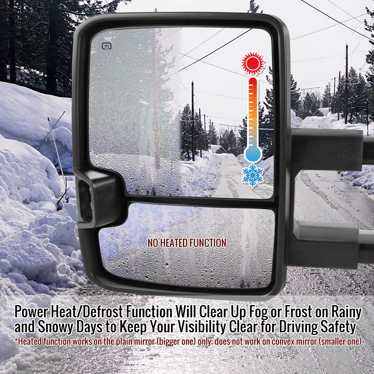 1988-2000 Chevrolet C/K Tahoe GMC Yukon/Suburban Power Adjustable, Heated, & Manual Extendable Towing mirrors w/ LED Amber Turn Signal & Clearance Lights