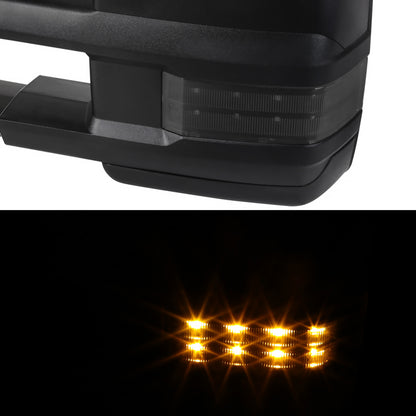 1988-2000 Chevrolet C/K Tahoe GMC Yukon/Suburban Power Adjustable, Heated, & Manual Extendable Towing Mirrors w/ LED Smoked Lens Turn Signal & Clearance Lights