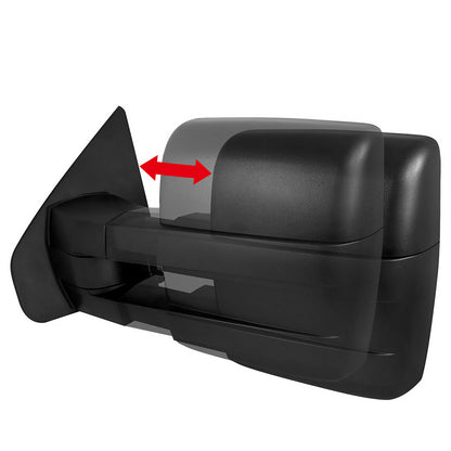 2004-2014 Ford F-150 Black Manual Adjustable & Extendable Telescopic Towing Mirrors