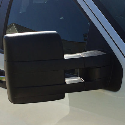 2004-2014 Ford F-150 Black Manual Adjustable & Extendable Telescopic Towing Mirrors