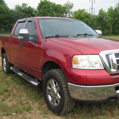 2007-2014 Ford F-150 Chrome Power Adjustable, Heated, & Manual Extendable Towing Mirrors w/ Clear Lens LED Turn Signal & Puddle Lights