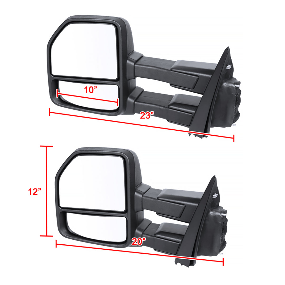 2015-2020 Ford F-150 Manual Adjustable & Extendable Towing Mirrors
