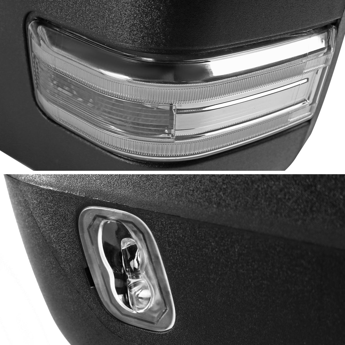 2015-2020 Ford F-150 Power Adjustable, Heated, & Manual Extendable Towing Mirrors w/ Clear Lens Sequential LED Turn Signal, Clearance, Puddle, & Auxiliary Lights