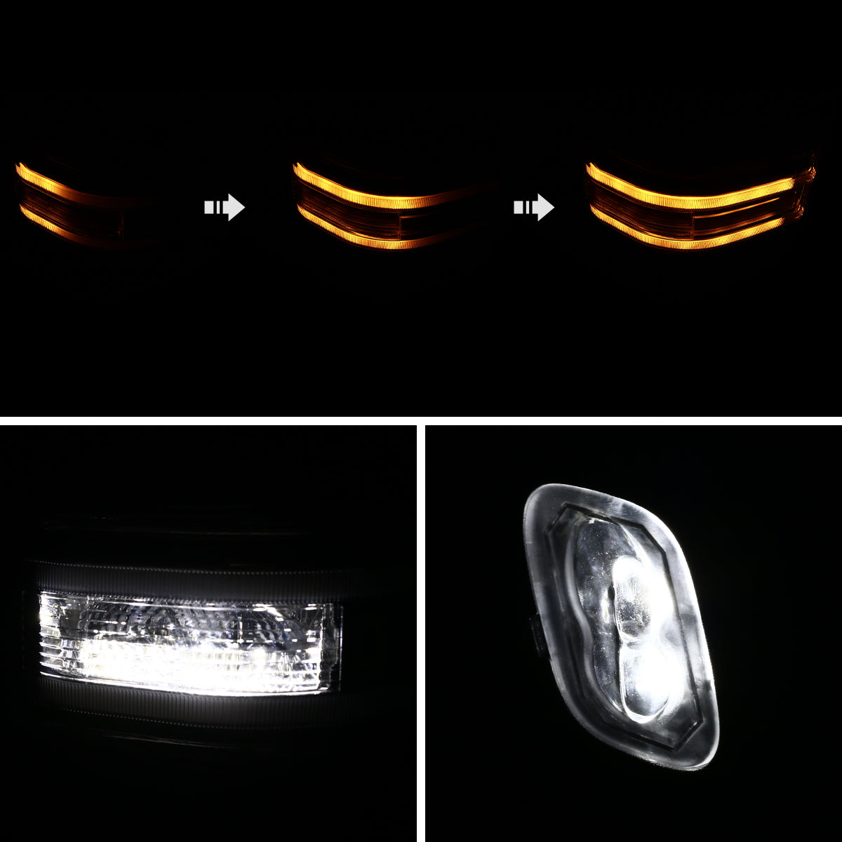 2015-2020 Ford F-150 Power Adjustable, Heated, & Manual Extendable Chrome Towing Mirrors w/ Sequential LED Signal, Puddle, & Auxiliary Lights