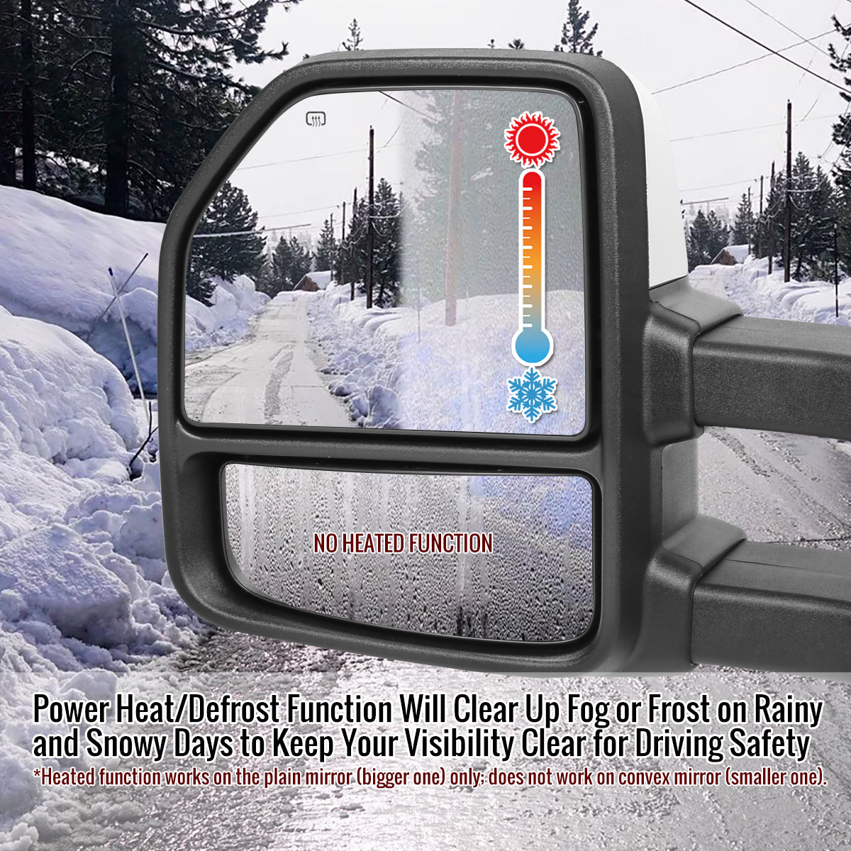 2015-2020 Ford F-150 Power Adjustable, Heated, & Manual Extendable 8-Pin/22-Pin Chrome Towing Mirrors w/ LED Turn Signal, Clearance, & Puddle Lights
