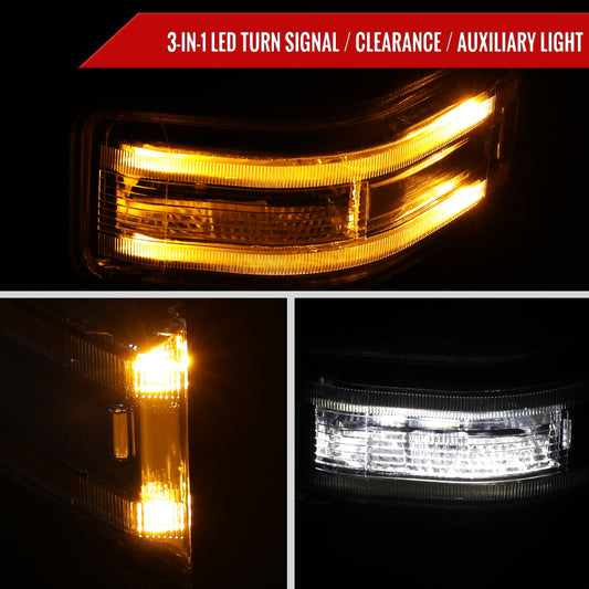 2021-2025 Ford F150 F250 Power Adjustable, Heated, & Manual Extendable Towing Mirrors w/ Smoked Lens LED Turn Signal & Puddle Lights