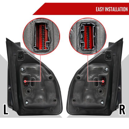 2021-2025 Ford F-150 F-250 Power Adjustable, Heated, & Manual Extendable Towing Mirrors w/ Smoked Lens LED Turn Signal, Clearance, Puddle, & Auxiliary Lights