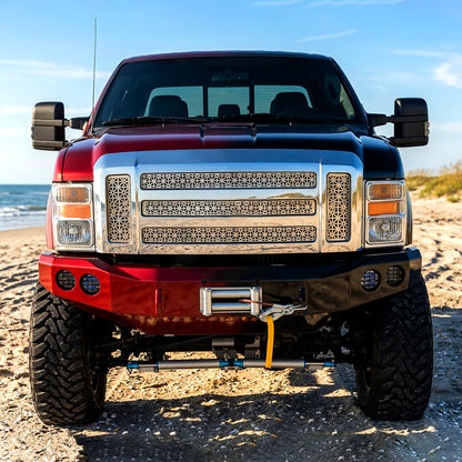 2008-2016 Ford F-250/F-350/F-450/F-550 Power Adjustable, Heated, & Manual Extendable Towing Mirrors w/ Smoked Lens Turn Signal Lights