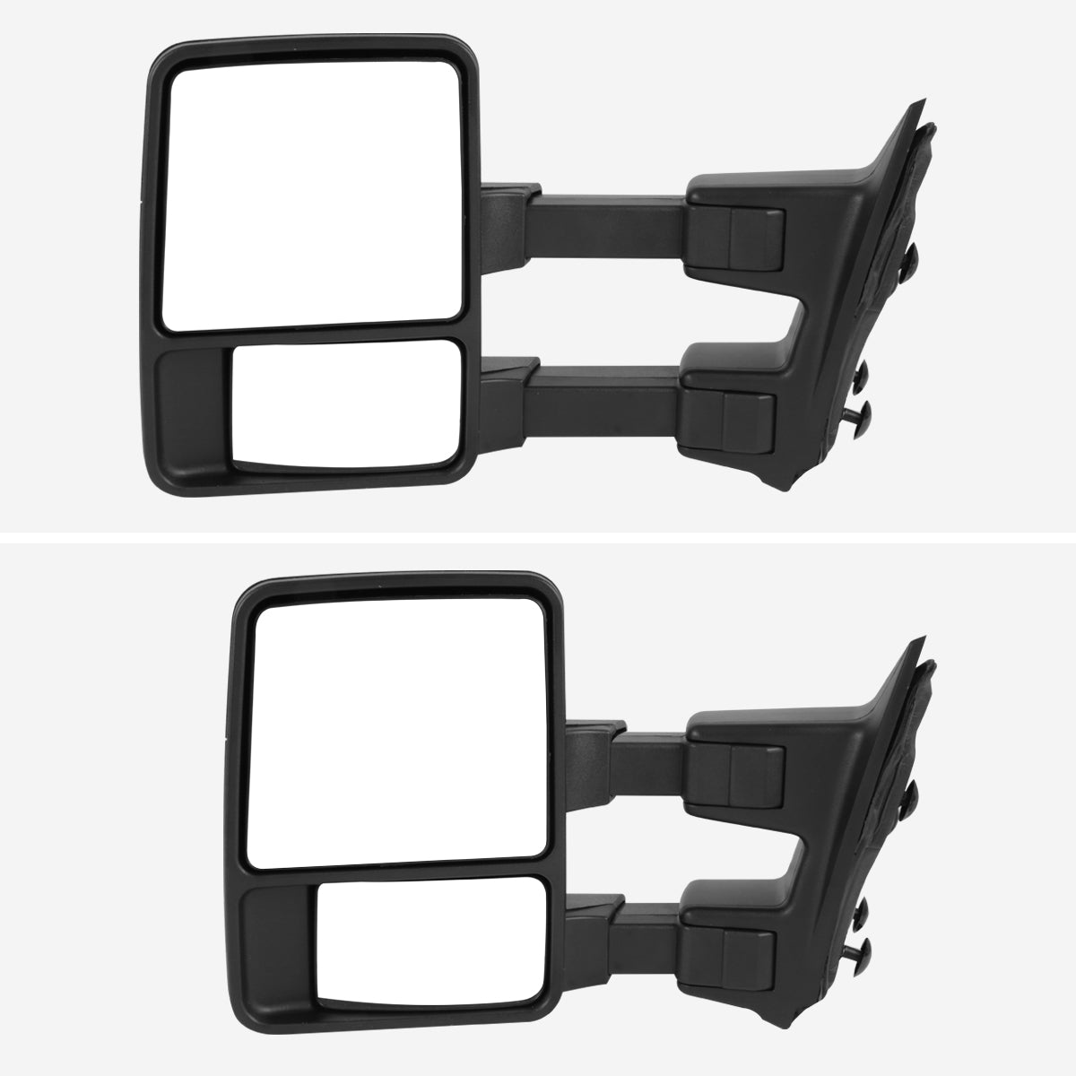 1999-2016 Ford F-250/F-350/F-450/F-550 Manual Adjustable & Extendable Towing Mirrors w/ Amber Lens Turn Signal Lights