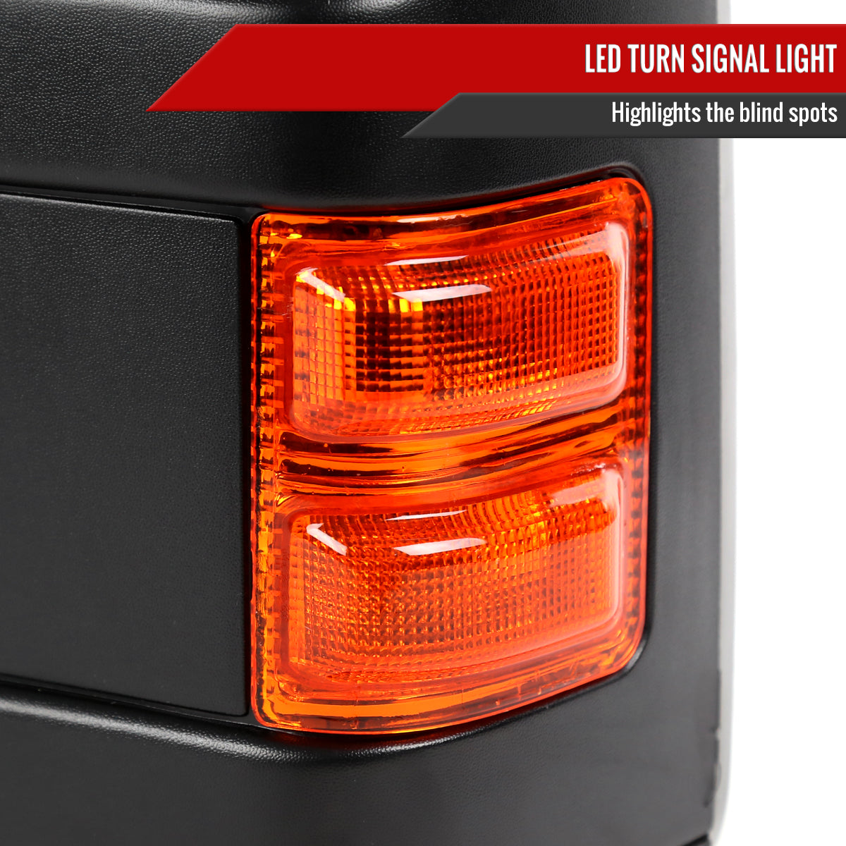 1999-2016 Ford F-250/F-350/F-450/F-550 Manual Adjustable & Extendable Towing Mirrors w/ Amber Lens Turn Signal Lights