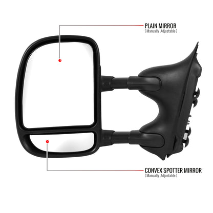 1999-2016 Ford F-250/F-350/F-450/F-550 Manual Adjustable & Extendable Towing Mirrors