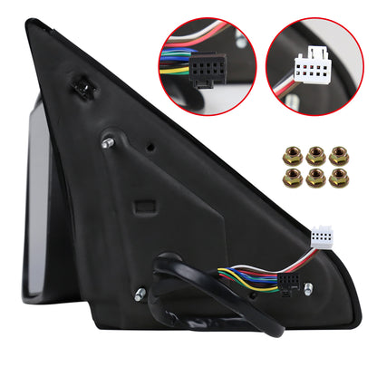 2009-2012 Dodge RAM 1500 Power Adjustable, Foldable, Heated, & Manual Extendable Towing Side Mirrors w/ Clear Lens LED Turn Signal & Puddle Lights