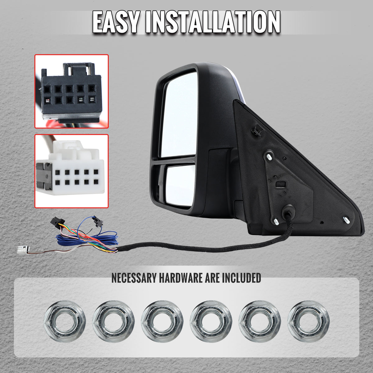 2009-2012 Dodge RAM 1500 Chrome Power Heated 2023 Style Towering Mirror w/ Sequential Signal